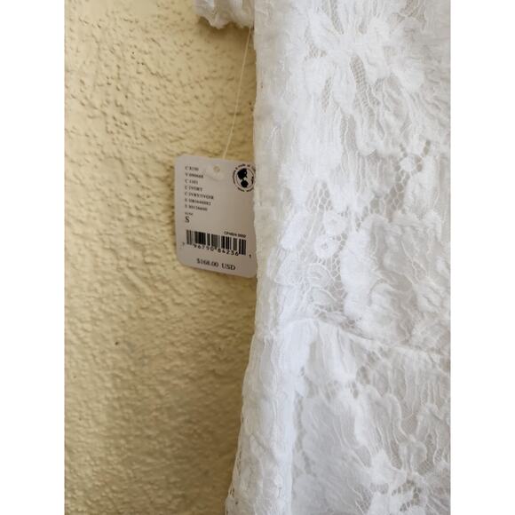 Free People Hailee Lace Mini Dress NWT Size S Ivory White Open Back Bow Boho - Picture 5 of 12